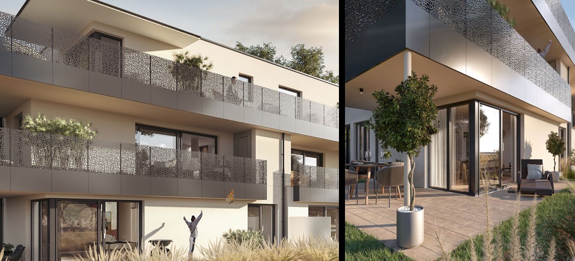 Das Bild zeigt ein modernes Haus. Einzelheiten entnehmen Sie bitte der Beschreibung.