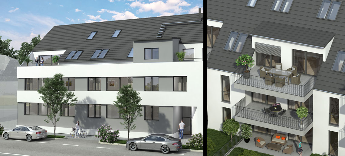 Das Bild zeigt ein modernes Haus. Einzelheiten entnehmen Sie bitte der Beschreibung.