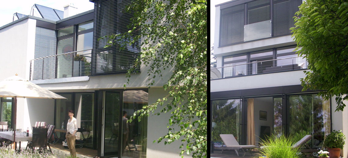 Das Bild zeigt ein modernes Haus. Einzelheiten entnehmen Sie bitte der Beschreibung.