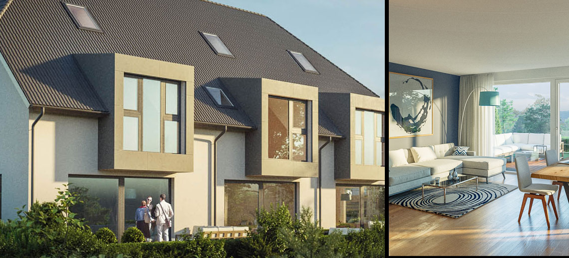 Das Bild zeigt ein modernes Haus. Einzelheiten entnehmen Sie bitte der Beschreibung.