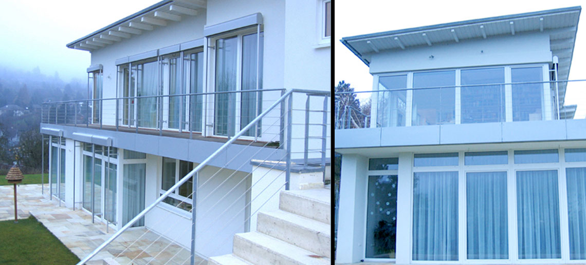 Das Bild zeigt ein modernes Haus. Einzelheiten entnehmen Sie bitte der Beschreibung.