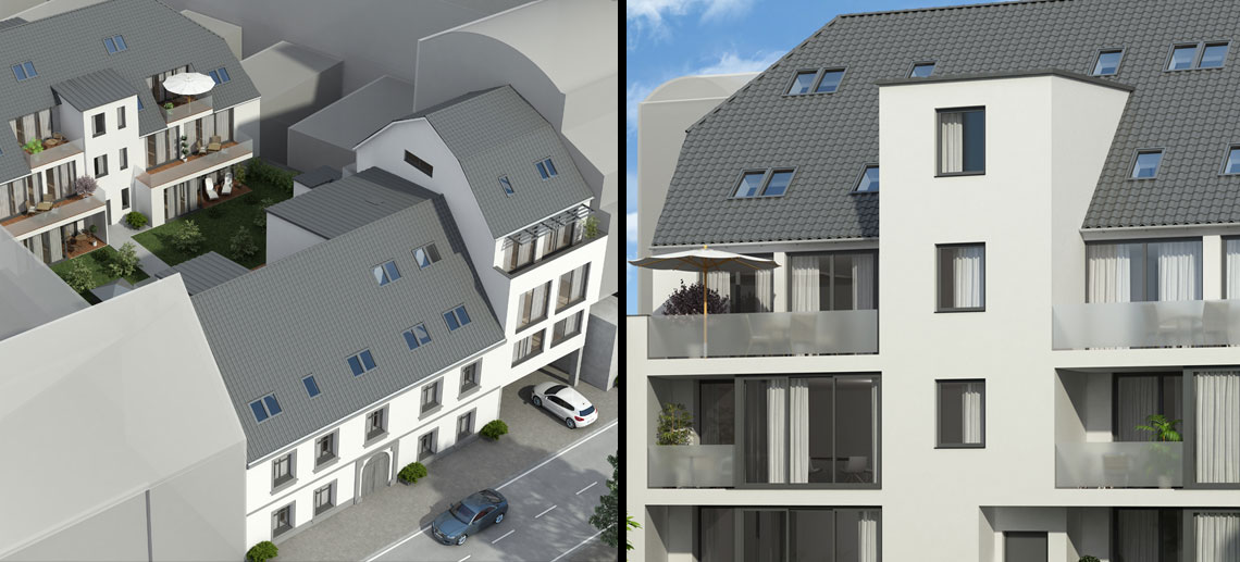 Das Bild zeigt ein modernes Haus. Einzelheiten entnehmen Sie bitte der Beschreibung.