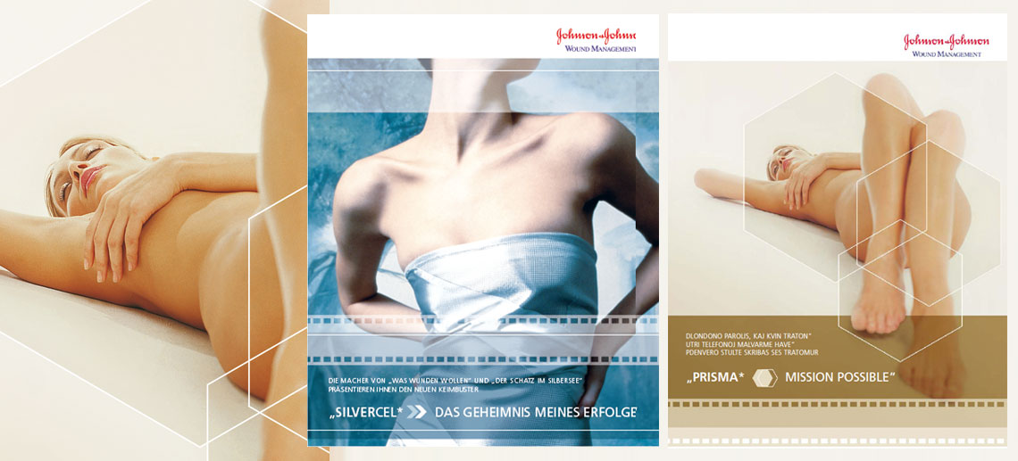 Das Bild zeigt verschiedene Druckwerke im Corporate Design des Kunden.