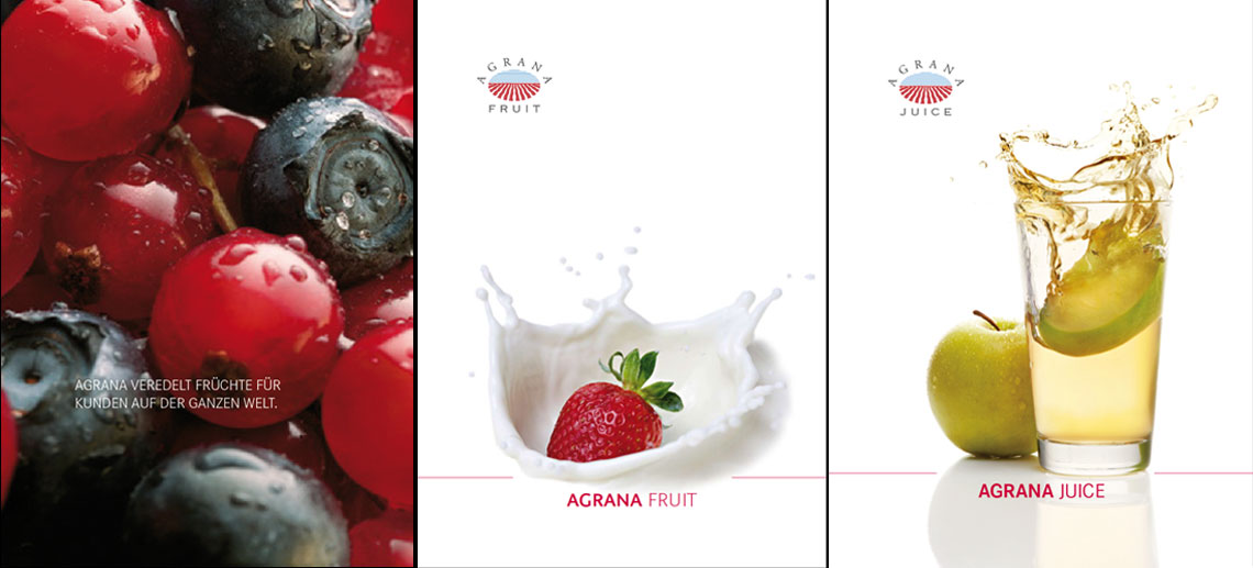 Das Bild zeigt verschiedene Druckwerke im Corporate Design des Kunden.