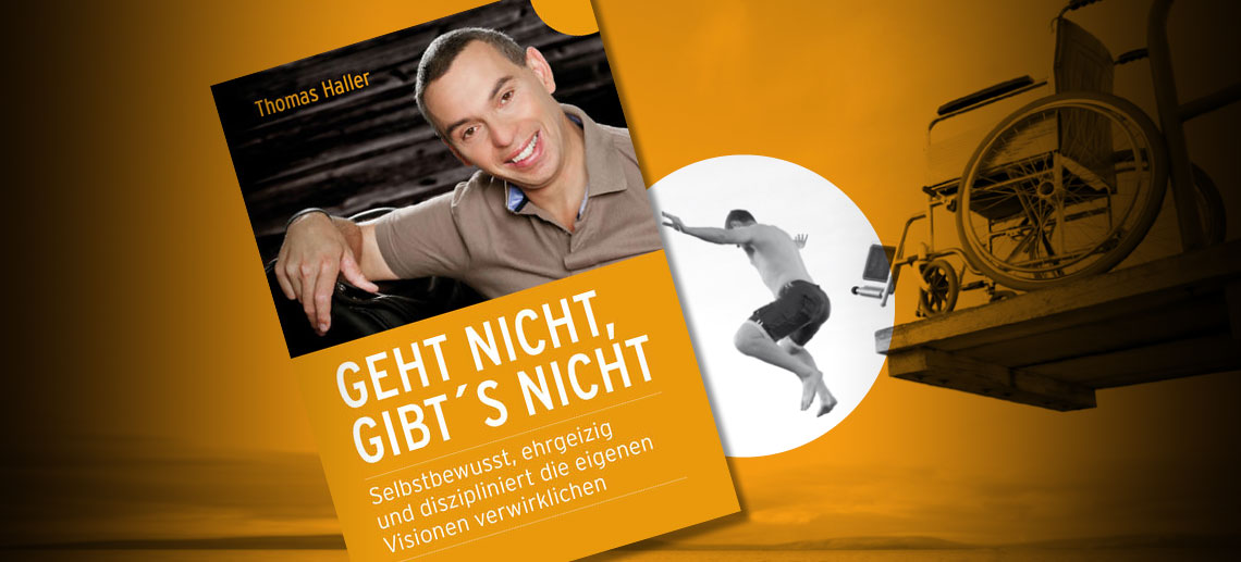 Das Bild zeigt ein Buchcover mit dem Portrait von Thomas Haller.