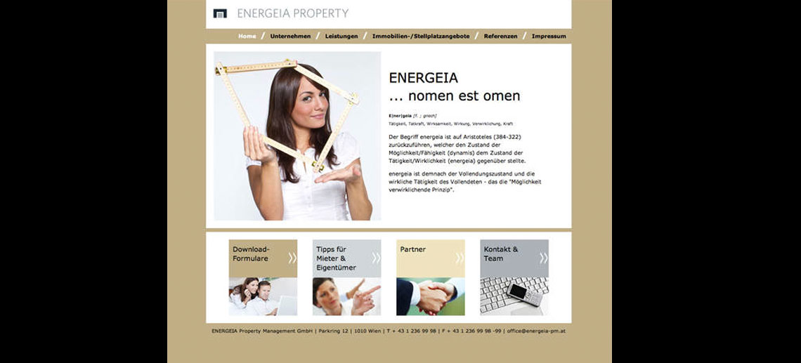 Das Bild zeigt eine Website im Corporate Design des Kunden.